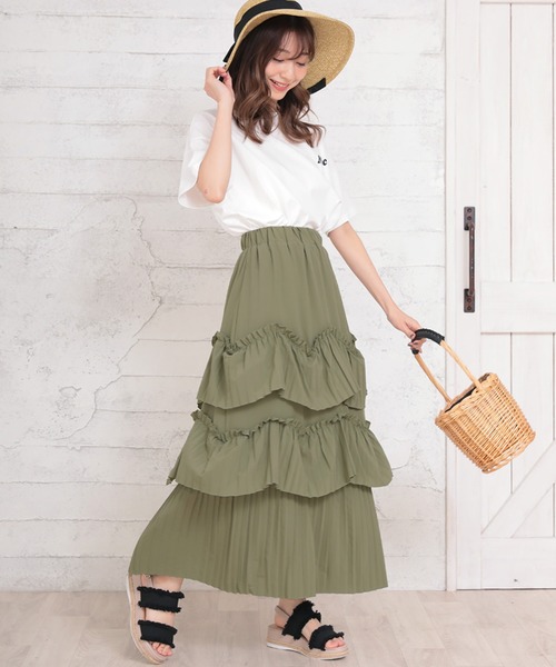 Girly Doll（ガーリードール）の「ティアードスカート（スカート・レディース・ホワイト/グリーン・S/M/L）」の14枚目の写真