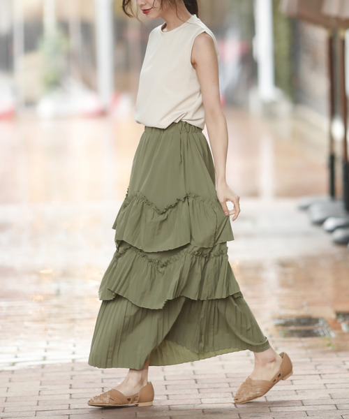 Girly Doll（ガーリードール）の「ティアードスカート（スカート・レディース・ホワイト/グリーン・S/M/L）」の12枚目の写真