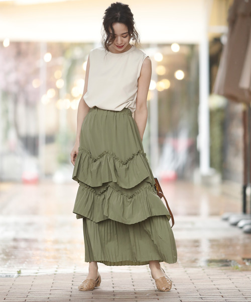 Girly Doll（ガーリードール）の「ティアードスカート（スカート・レディース・ホワイト/グリーン・S/M/L）」の15枚目の写真