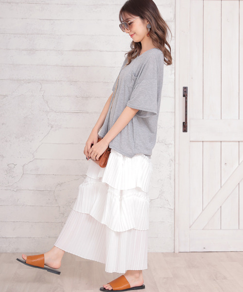 Girly Doll（ガーリードール）の「ティアードスカート（スカート・レディース・ホワイト/グリーン・S/M/L）」の7枚目の写真