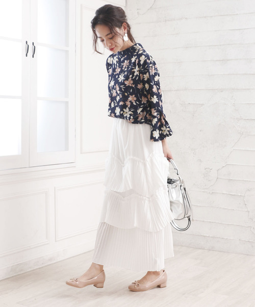 Girly Doll（ガーリードール）の「ティアードスカート（スカート・レディース・ホワイト/グリーン・S/M/L）」の3枚目の写真