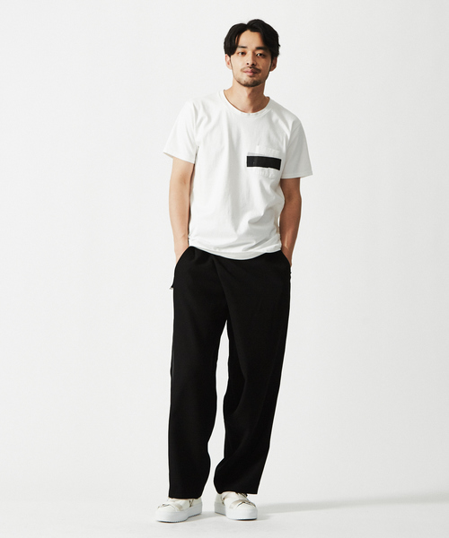 5351 POUR LES HOMMES（ゴーサンゴーイチプールオム）の「NEWワンライン半袖Tシャツ【ポケットver.】（Tシャツ/カットソー・メンズ・ホワイト/ブラック・44/46/48/50/52）」の16枚目の写真
