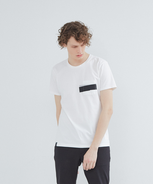 5351 POUR LES HOMMES（ゴーサンゴーイチプールオム）の「NEWワンライン半袖Tシャツ【ポケットver.】（Tシャツ/カットソー・メンズ・ホワイト/ブラック・44/46/48/50/52）」の13枚目の写真