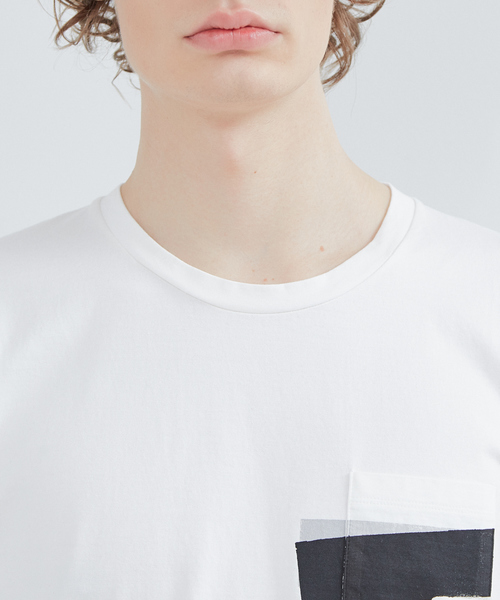 5351 POUR LES HOMMES（ゴーサンゴーイチプールオム）の「NEWワンライン半袖Tシャツ【ポケットver.】（Tシャツ/カットソー・メンズ・ホワイト/ブラック・44/46/48/50/52）」の10枚目の写真