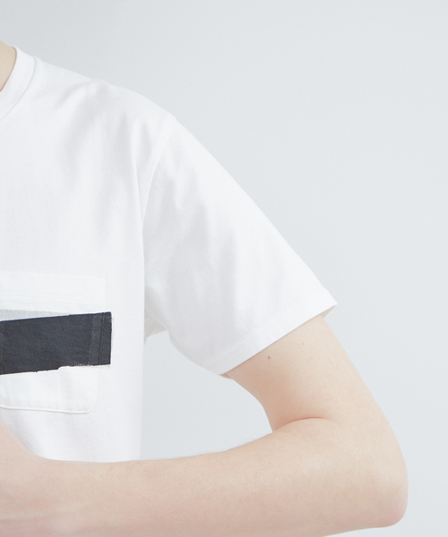5351 POUR LES HOMMES（ゴーサンゴーイチプールオム）の「NEWワンライン半袖Tシャツ【ポケットver.】（Tシャツ/カットソー・メンズ・ホワイト/ブラック・44/46/48/50/52）」の9枚目の写真