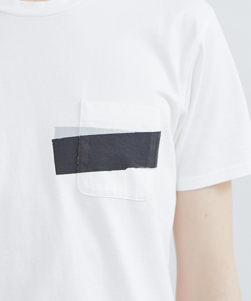 5351 POUR LES HOMMES（ゴーサンゴーイチプールオム）の「NEWワンライン半袖Tシャツ【ポケットver.】（Tシャツ/カットソー・メンズ・ホワイト/ブラック・44/46/48/50/52）」の8枚目の写真