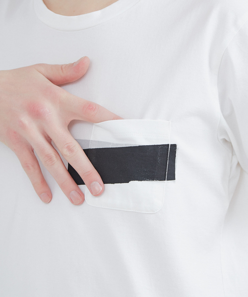 5351 POUR LES HOMMES（ゴーサンゴーイチプールオム）の「NEWワンライン半袖Tシャツ【ポケットver.】（Tシャツ/カットソー・メンズ・ホワイト/ブラック・44/46/48/50/52）」の7枚目の写真