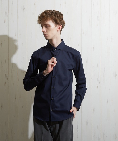 VIBGYOR（ヴィブジョー）の「【VIBGYOR BY AS】ブロードワイドカラーシャツ(GW)（シャツ/ブラウス・メンズ・ネイビー/ブルー/ピンク/ブラック/ホワイト/ブラック系その他/ブルー系その他/ブラック系その他2/ブルー系その他2/ワイン・LARGE/X-LARGE/MEDIUM）」の5枚目の写真