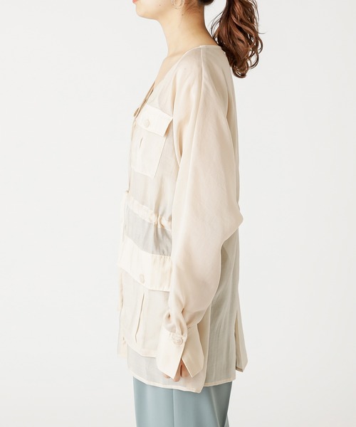 【再入荷】 mystic（ミスティック）の「シアーサファリシャツジャケット ジャケット・アウター