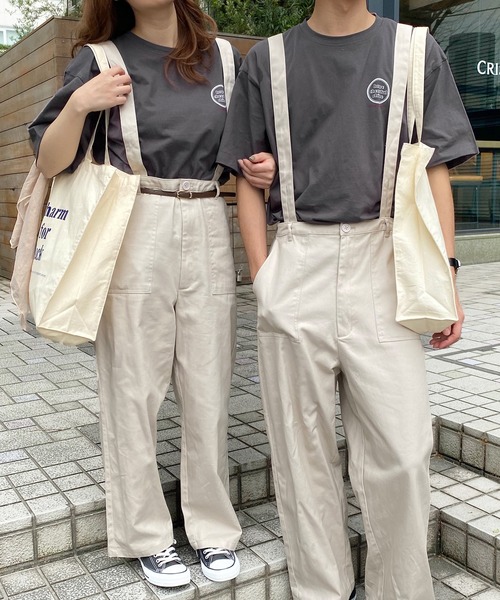 PairPair（ペアペア）の「プリントTシャツ×トートバッグ×スカーフ3セット(男女兼用)（Tシャツ/カットソー・レディース・ブラック/オフホワイト/グレイッシュベージュ・FREE）」の3枚目の写真