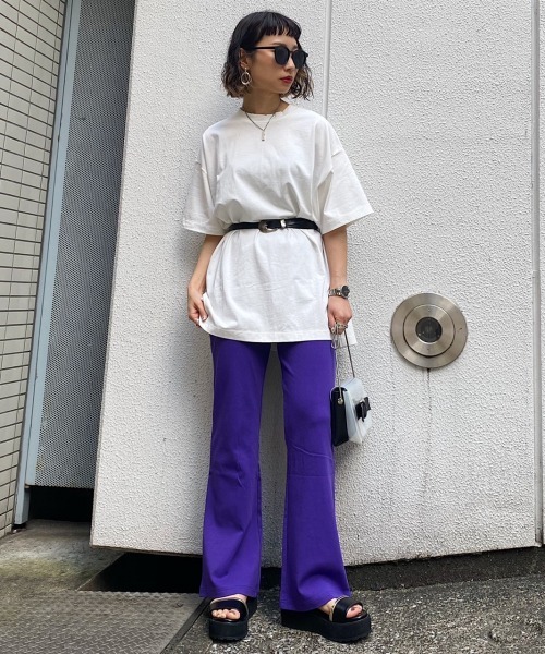 PAGEBOY（ページボーイ）の「バックスリットカットフレアパンツ（その他パンツ・レディース・ブラック/グレイッシュベージュ/パープル・FREE）」の7枚目の写真