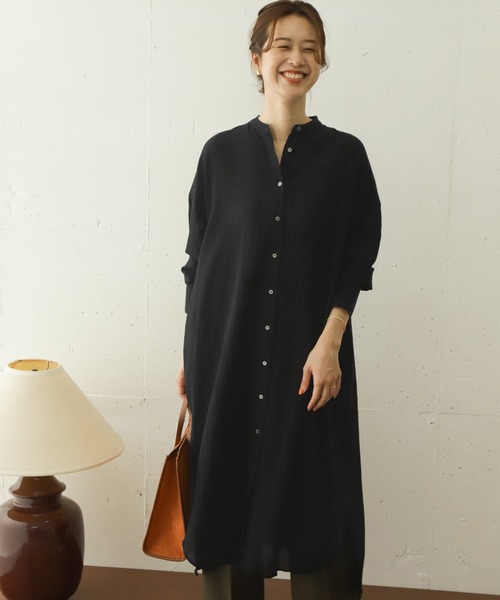 URBAN RESEARCH DOORS（アーバンリサーチドアーズ）の「楊柳ボイルシャツワンピース（ワンピース・レディース・ブラック/ピンク系その他・ONE）」の21枚目の写真