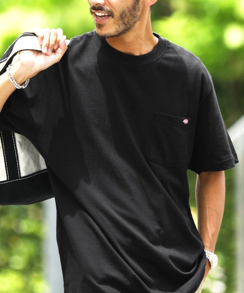 セール Dickies ディッキーズ ヘビーウェイト クルーネック 半袖 胸ロゴ ワッペン ポケットtシャツ Tシャツ カットソー Dickies ディッキーズ のファッション通販 Zozotown