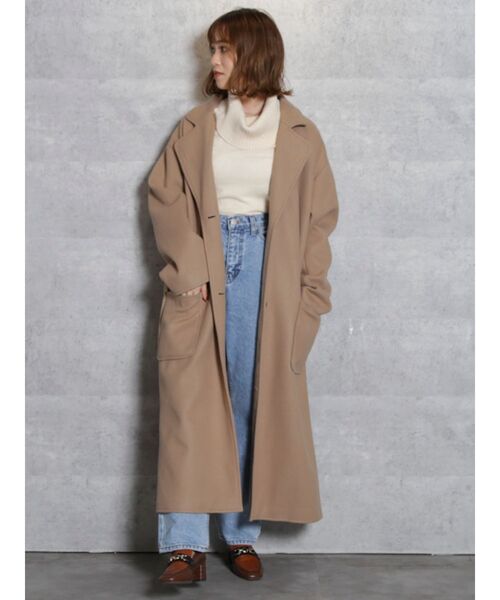 dazzlin（ダズリン）の「リラクシーロングチェスターコート（チェスターコート・レディース・アイボリー/ブラック/グリーン/モカ・FREE）」の13枚目の写真