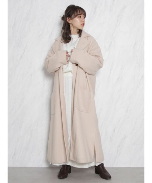 dazzlin（ダズリン）の「リラクシーロングチェスターコート（チェスターコート・レディース・アイボリー/ブラック/グリーン/モカ・FREE）」の21枚目の写真