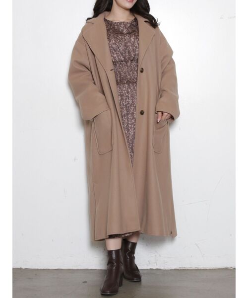 dazzlin（ダズリン）の「リラクシーロングチェスターコート（チェスターコート・レディース・アイボリー/ブラック/グリーン/モカ・FREE）」の10枚目の写真