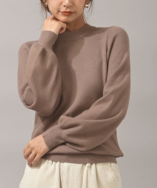 rps（アールピーエス）の「ボリューム袖クルーネックリブニットプルオーバー（ニット/セーター・レディース・チャコールグレー/ブラック/ダークグリーン/オフホワイト/ピンク/ラベンダー/ブラウン系その他/グレイッシュベージュ/ベージュ/ボルドー/オレンジ/ホワイト・M）」の5枚目の写真