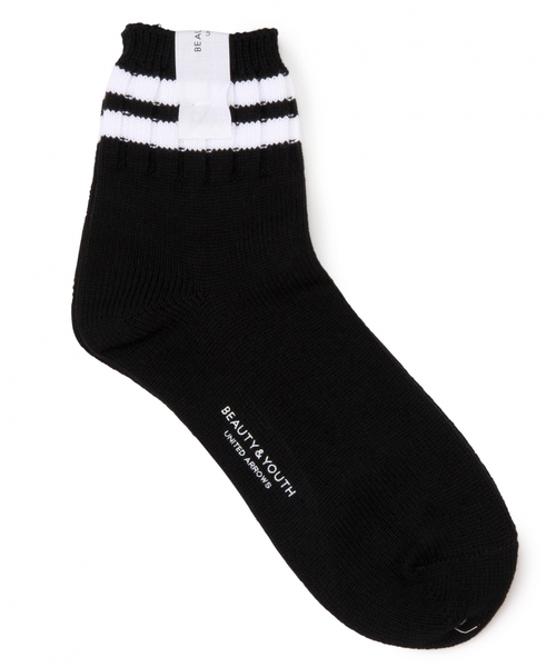 BEAUTY&YOUTH UNITED ARROWS（ビューティーアンドユースユナイテッドアローズ）の「BY スポーツ 2ライン クォーター ソックス ◆（ソックス/靴下・メンズ・ホワイト/ブラック/グレー/ネイビー・フリー）」の3枚目の写真