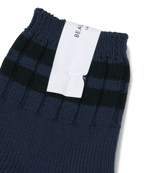 BEAUTY&YOUTH UNITED ARROWS（ビューティーアンドユースユナイテッドアローズ）の「BY スポーツ 2ライン クォーター ソックス ◆（ソックス/靴下・メンズ・ホワイト/ブラック/グレー/ネイビー・フリー）」の5枚目の写真