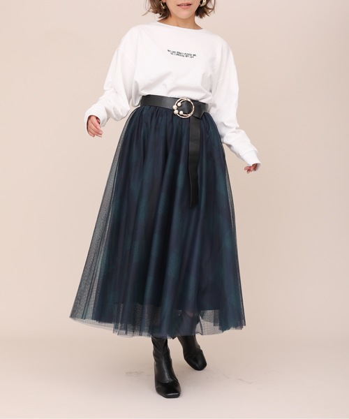 ap retro（アプレトロ）の「チェックチュールスカート【ZOZO限定アイテム】（スカート・レディース・ブラウン/グリーン/グレー・FREE）」の14枚目の写真