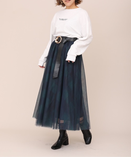 ap retro（アプレトロ）の「チェックチュールスカート【ZOZO限定アイテム】（スカート・レディース・ブラウン/グリーン/グレー・FREE）」の20枚目の写真