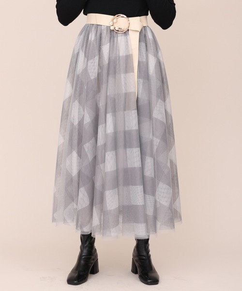 ap retro（アプレトロ）の「チェックチュールスカート【ZOZO限定アイテム】（スカート・レディース・ブラウン/グリーン/グレー・FREE）」の5枚目の写真