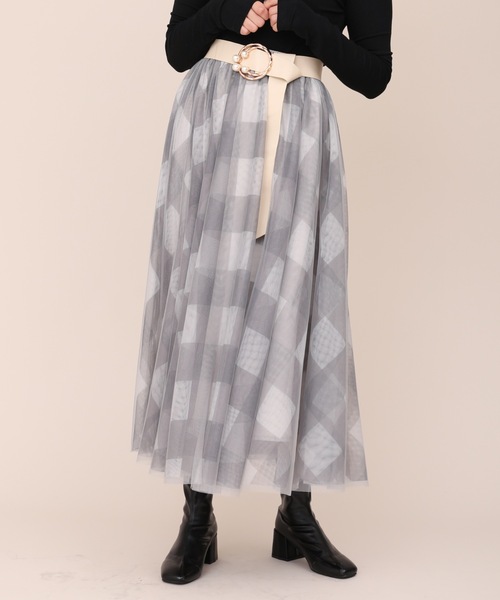 ap retro（アプレトロ）の「チェックチュールスカート【ZOZO限定アイテム】（スカート・レディース・ブラウン/グリーン/グレー・FREE）」の15枚目の写真