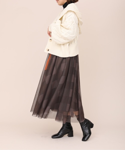 ap retro（アプレトロ）の「チェックチュールスカート【ZOZO限定アイテム】（スカート・レディース・ブラウン/グリーン/グレー・FREE）」の13枚目の写真