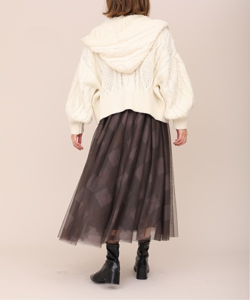 ap retro（アプレトロ）の「チェックチュールスカート【ZOZO限定アイテム】（スカート・レディース・ブラウン/グリーン/グレー・FREE）」の8枚目の写真