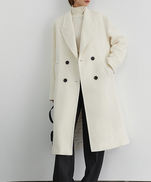 Fano Studios（ファノ ストゥディオズ）の「【Fano Studios】Oversized double breasted batting chester coat FD20W182（チェスターコート・レディース・ブラック/ホワイト・M/S/L）」の11枚目の写真