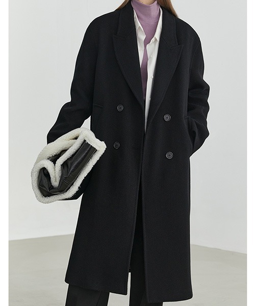 Fano Studios（ファノ ストゥディオズ）の「【Fano Studios】Oversized double breasted batting chester coat FD20W182（チェスターコート・レディース・ブラック/ホワイト・M/S/L）」の7枚目の写真