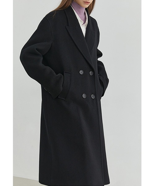 Fano Studios（ファノ ストゥディオズ）の「【Fano Studios】Oversized double breasted batting chester coat FD20W182（チェスターコート・レディース・ブラック/ホワイト・M/S/L）」の8枚目の写真