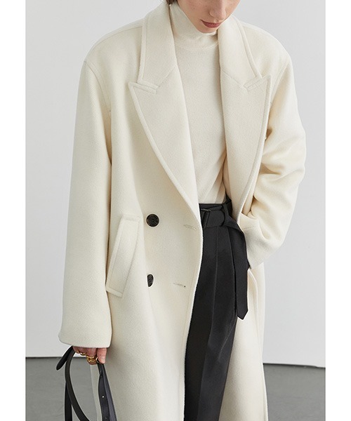 Fano Studios（ファノ ストゥディオズ）の「【Fano Studios】Oversized double breasted batting chester coat FD20W182（チェスターコート・レディース・ブラック/ホワイト・M/S/L）」の12枚目の写真