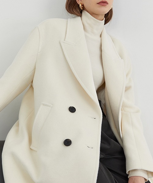 Fano Studios（ファノ ストゥディオズ）の「【Fano Studios】Oversized double breasted batting chester coat FD20W182（チェスターコート・レディース・ブラック/ホワイト・M/S/L）」の13枚目の写真