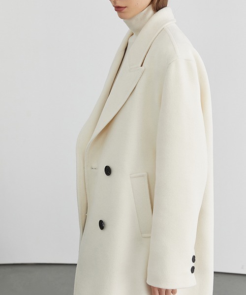 Fano Studios（ファノ ストゥディオズ）の「【Fano Studios】Oversized double breasted batting chester coat FD20W182（チェスターコート・レディース・ブラック/ホワイト・M/S/L）」の14枚目の写真