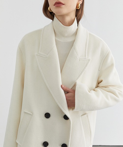 Fano Studios（ファノ ストゥディオズ）の「【Fano Studios】Oversized double breasted batting chester coat FD20W182（チェスターコート・レディース・ブラック/ホワイト・M/S/L）」の15枚目の写真