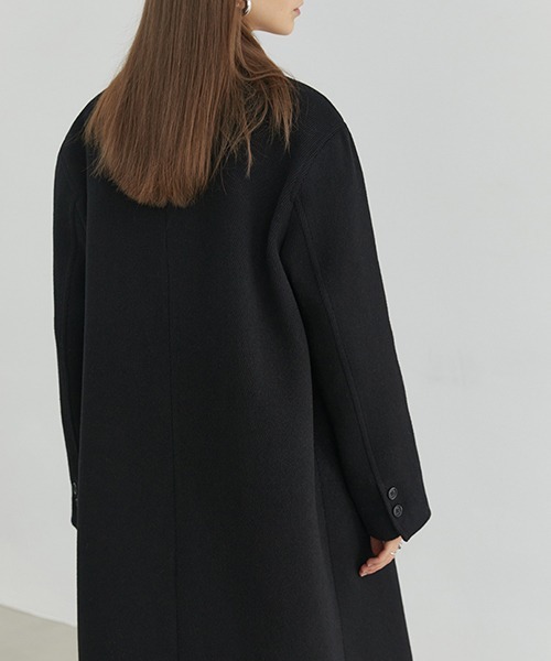 Fano Studios（ファノ ストゥディオズ）の「【Fano Studios】Oversized double breasted batting chester coat FD20W182（チェスターコート・レディース・ブラック/ホワイト・M/S/L）」の10枚目の写真