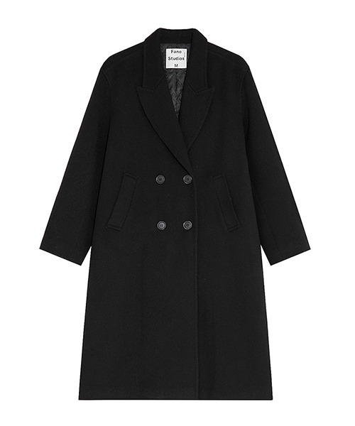 Fano Studios（ファノ ストゥディオズ）の「【Fano Studios】Oversized double breasted batting chester coat FD20W182（チェスターコート・レディース・ブラック/ホワイト・M/S/L）」の17枚目の写真