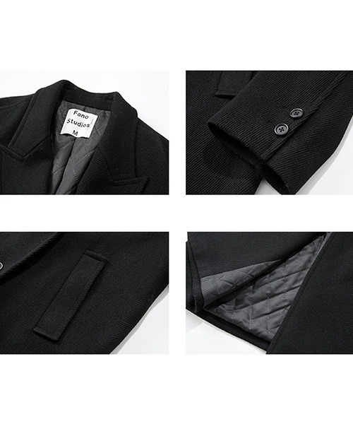 Fano Studios（ファノ ストゥディオズ）の「【Fano Studios】Oversized double breasted batting chester coat FD20W182（チェスターコート・レディース・ブラック/ホワイト・M/S/L）」の21枚目の写真