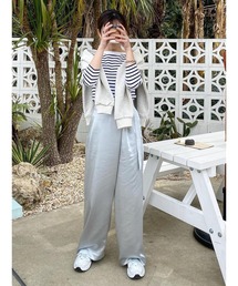 EUCLAID（エウクレイド）の「ラップ風サテンワイドパンツ（スラックス）」