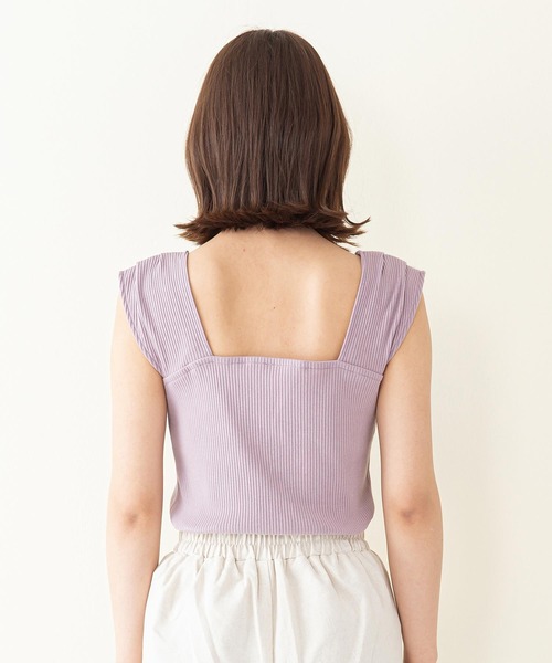 INNOCENT BLUE(イノセントブルー)の「【innocent blue/イノセントブルー】フロントボタンキャミソール カットテレコリブ ストレッチ性 肩にタック(キャミソール・レディース・アイボリー/ブラック/ラベンダー/ライトベージュ・MEDIUM)」の21枚目の写真