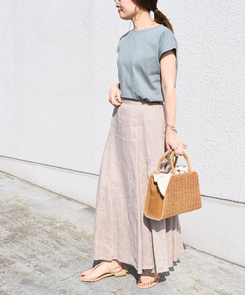 SHIPS（シップス）の「【WEB限定】リネンヘムフレアスカート◇（スカート・レディース・ブラック/ベージュ/ブラウン/ライトグリーン・SMALL/MEDIUM/LARGE）」の6枚目の写真