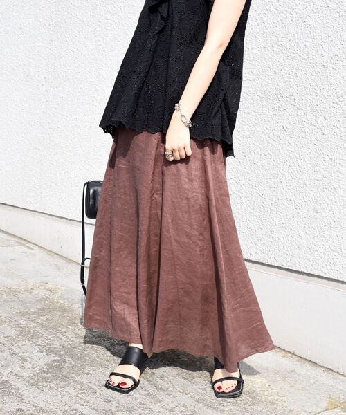 SHIPS（シップス）の「【WEB限定】リネンヘムフレアスカート◇（スカート・レディース・ブラック/ベージュ/ブラウン/ライトグリーン・SMALL/MEDIUM/LARGE）」の13枚目の写真