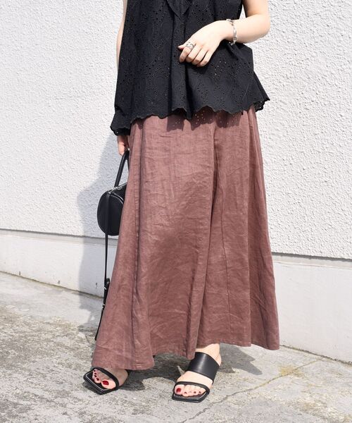 SHIPS（シップス）の「【WEB限定】リネンヘムフレアスカート◇（スカート・レディース・ブラック/ベージュ/ブラウン/ライトグリーン・SMALL/MEDIUM/LARGE）」の15枚目の写真