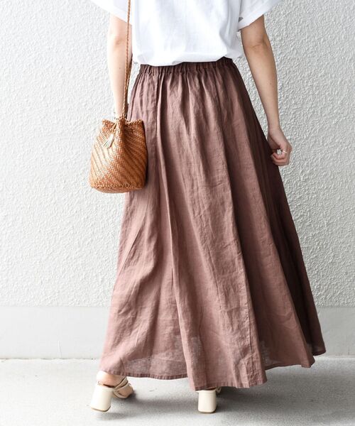 SHIPS（シップス）の「【WEB限定】リネンヘムフレアスカート◇（スカート・レディース・ブラック/ベージュ/ブラウン/ライトグリーン・SMALL/MEDIUM/LARGE）」の19枚目の写真
