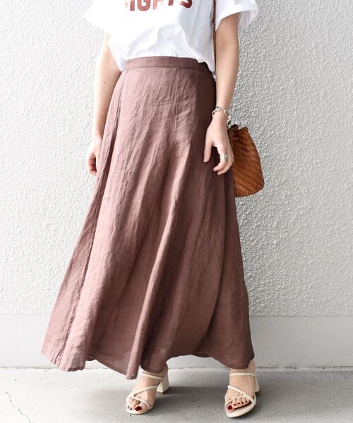 SHIPS（シップス）の「【WEB限定】リネンヘムフレアスカート◇（スカート・レディース・ブラック/ベージュ/ブラウン/ライトグリーン・SMALL/MEDIUM/LARGE）」の21枚目の写真