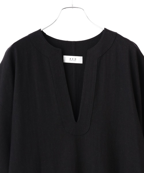 ADAM ET ROPE'（アダムエロペ）の「＜洗える＞【WEB限定】リネンカフタンワンピース（ワンピース・レディース・ブラック/キナリ・FREE）」の17枚目の写真