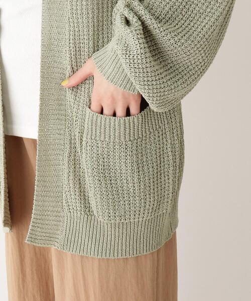 SHOO・LA・RUE（シューラルー）の「◆リネンタッチざっくり編みカーディガン（カーディガン/ボレロ・レディース・チャコールグレー/ピンク/ライトグリーン/ライトオレンジ系/ブルー/サンドベージュ/アイボリー/ナチュラル・00）」の14枚目の写真