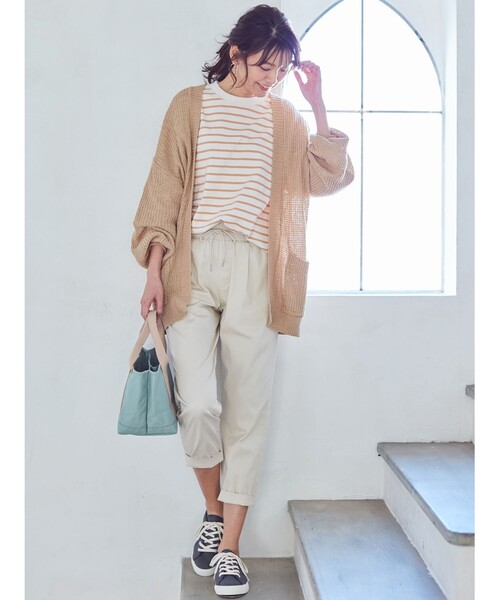 SHOO・LA・RUE（シューラルー）の「◆リネンタッチざっくり編みカーディガン（カーディガン/ボレロ・レディース・チャコールグレー/ピンク/ライトグリーン/ライトオレンジ系/ブルー/サンドベージュ/アイボリー/ナチュラル・00）」の22枚目の写真