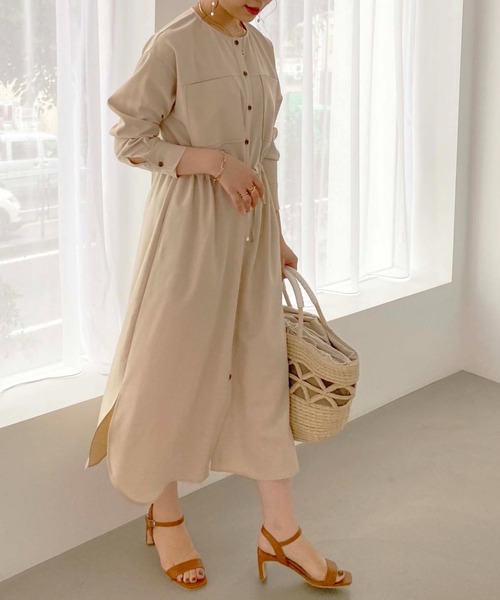 セール 前あきノーカラーワンピース ワンピース Doux Archives ドゥアルシーヴ のファッション通販 Zozotown